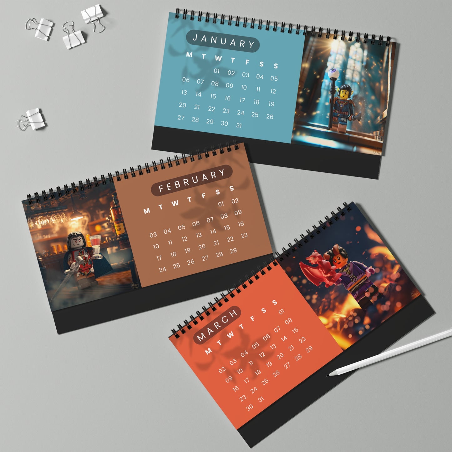 Magical Fantasy Desk Calendar 2025